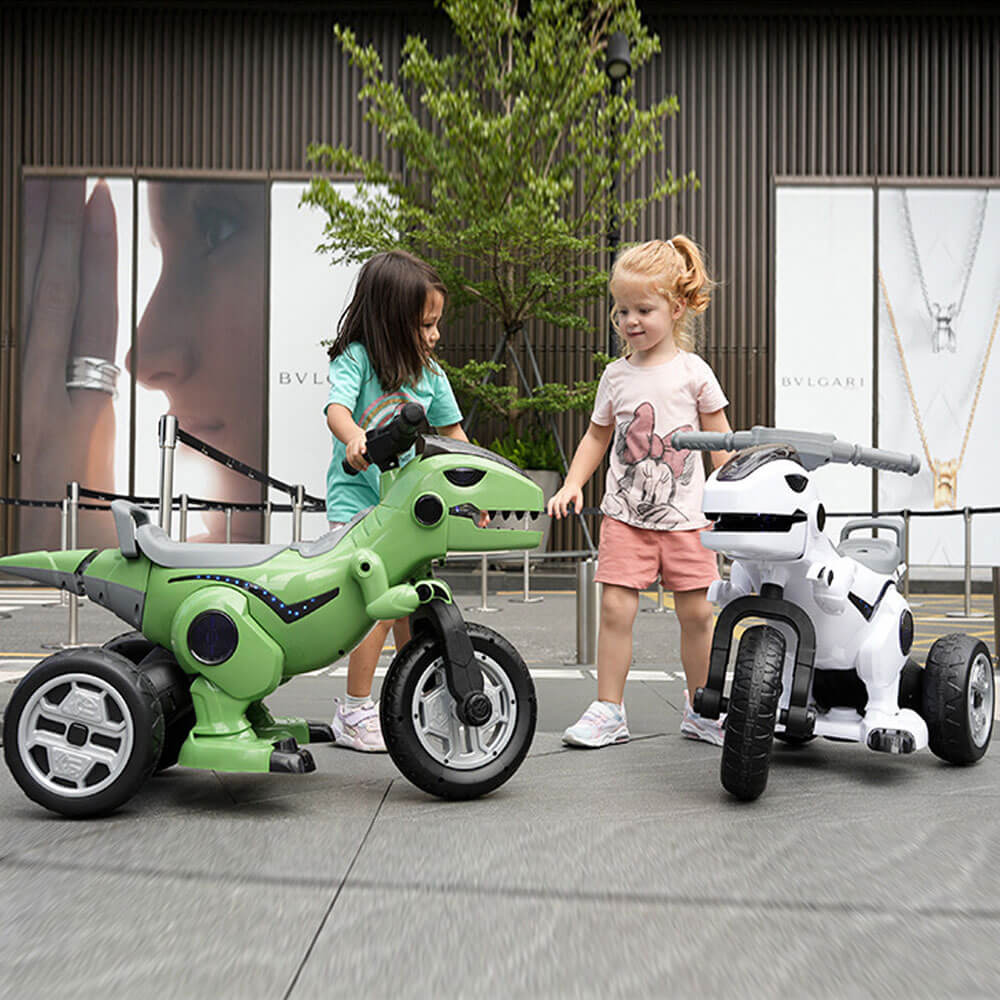 Toddler 12V Ride on Motorcycle with Remote Dinosaur Soft Start Car Bluetooth Motorcycle