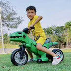12V Kids Electric Motorcycle 3 Wheels Dinosaur Car Dual Drive Ride On Car For Boys & Girls