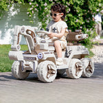 12V Kids Electric Excavator Four Drive Ride on Car Two Seats Excavator with Music Light