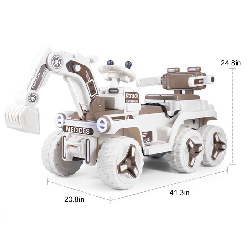 12V Kids Electric Excavator Four Drive Ride on Car Two Seats Excavator with Music Light