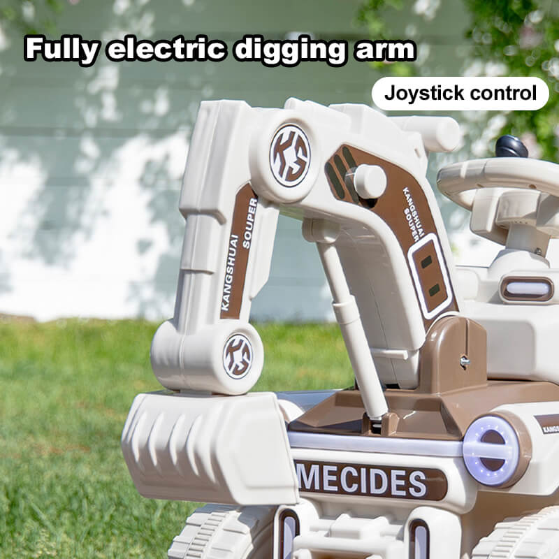 12V Kids Electric Excavator Four Drive Ride on Car Two Seats Excavator with Music Light