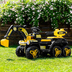 12V Kids Electric Excavator Four Drive Ride on Car Two Seats Excavator with Music Light