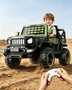 12V Kids Ride On Car with Parental Remote 4WD Off-Road Truck 2-Seater Car with LED Lights and Music