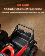 12V Kids Ride On Car with Parental Remote 4WD Off-Road Truck 2-Seater Car with LED Lights and Music