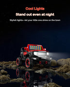 12V Kids Ride On Car with Parental Remote 4WD Off-Road Truck 2-Seater Car with LED Lights and Music