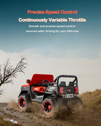 12V Kids Ride On Car with Parental Remote 4WD Off-Road Truck 2-Seater Car with LED Lights and Music
