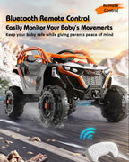 12V Kids Ride On Car with Remote Battery Powered Off-Road UTV with Safety Guardrail for Aged 18 Months-7 Years