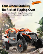 12V Kids Ride On Car with Remote Battery Powered Off-Road UTV with Safety Guardrail for Aged 18 Months-7 Years