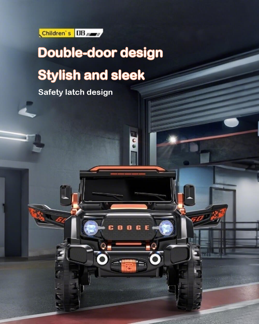 12V Kids Ride On Car with Remote Control 4WD Electric Off-Road Truck with Headlights and Bluetooth Music