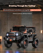 12V Kids Ride On Car with Remote Control 4WD Electric Off-Road Truck with Headlights and Bluetooth Music