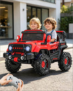 12V Kids Ride On Car with Remote Control 4WD Electric Off-Road Truck with Headlights and Bluetooth Music