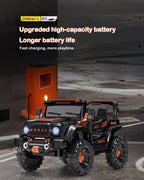 12V Kids Ride On Car with Remote Control 4WD Electric Off-Road Truck with Headlights and Bluetooth Music