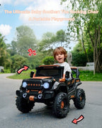 12V Kids Ride On Car with Remote Control 4WD Electric Off-Road Truck with Headlights and Bluetooth Music