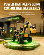 12V Electric Ride-On Excavator 3-in-1 Toddler Push Car with Safety Soft Start and Dual Control Digging Arm