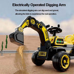 Kids Ride On Car Two Seats 12V Electric Excavator Dual Drive Ride On Excavator With Music Light