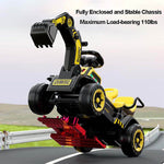 Kids Ride On Car Two Seats 12V Electric Excavator Dual Drive Ride On Excavator With Music Light