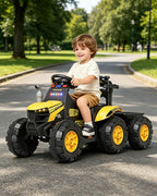 12V Kids Ride-on Tractor with Detachable Trailer Electric Ride on Car with Lights & Music