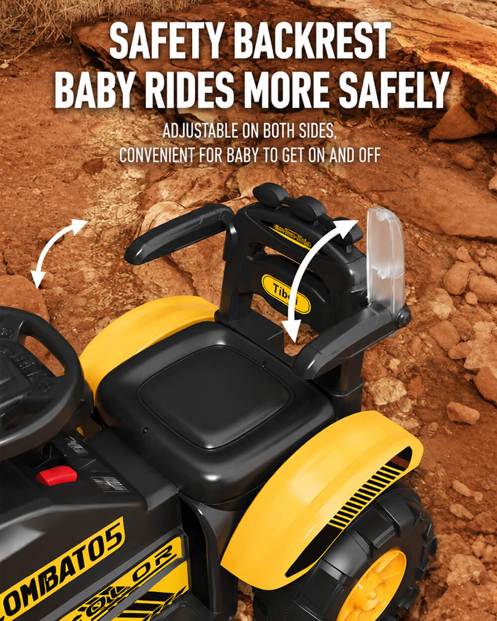 12V Kids Ride-on Tractor with Detachable Trailer Electric Ride on Car with Lights & Music