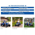 12V Kids Ride-On Tractor with Trailer & Remote Control Battery Powered Electric Car Toy with LED Lights, Horn, and Real Tractor Sounds