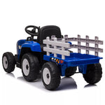 12V Kids Ride-On Tractor with Trailer & Remote Control Battery Powered Electric Car Toy with LED Lights, Horn, and Real Tractor Sounds