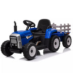 12V Kids Ride-On Tractor with Trailer & Remote Control Battery Powered Electric Car Toy with LED Lights, Horn, and Real Tractor Sounds