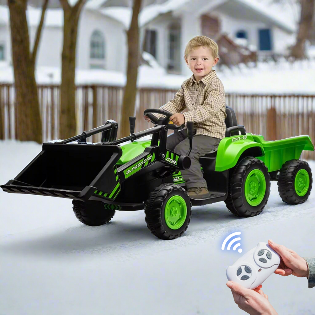 12V Kids Ride on Tractor with Detachable Trailer and Remote Controller Child Electric Ride on Toys