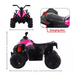 12V Ride On ATV with Low & High Speed Childs Ride-on Car w/ Bluetooth Music and LED Lights Girls Ride-On Toys