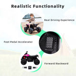 12V Ride On ATV with Low & High Speed Childs Ride-on Car w/ Bluetooth Music and LED Lights Girls Ride-On Toys