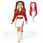 Xmas Pop Star Dress Festive Sequin Costume Tassel Crop Top Skirt Party Set