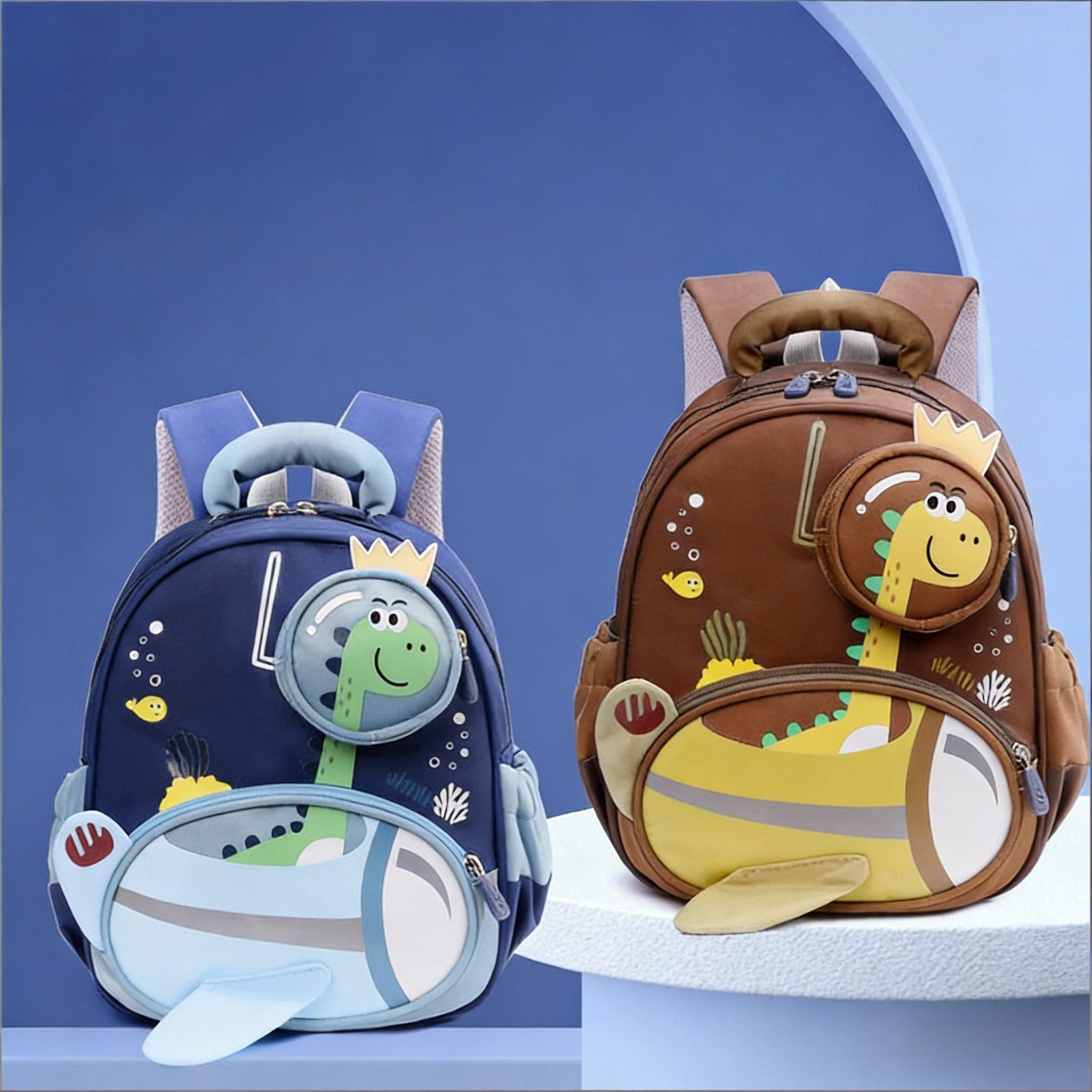 12inch Cartoon Dino Preschool Backpack 3D Comfortable Backpack for Boys and Girls Aged 3–6