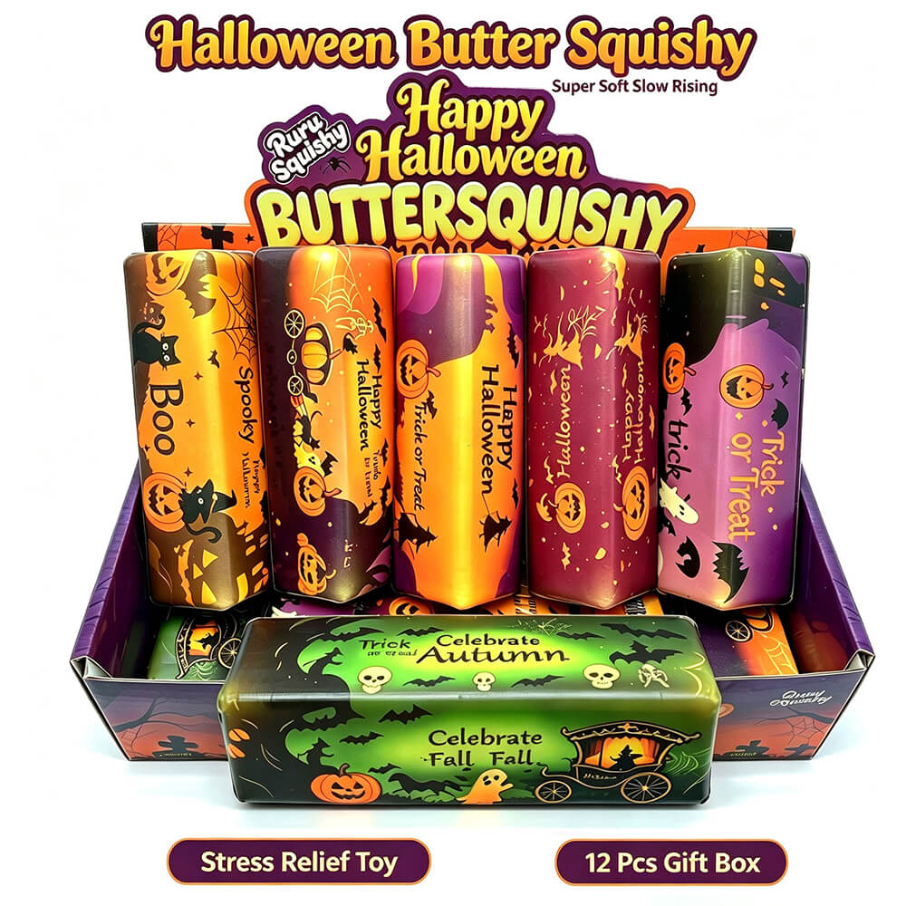 12pcs Halloween Squishies 5.31'' Butter Squishy Stick Toys Soft Slow Rising Stress Relief Squishies for Party Favors