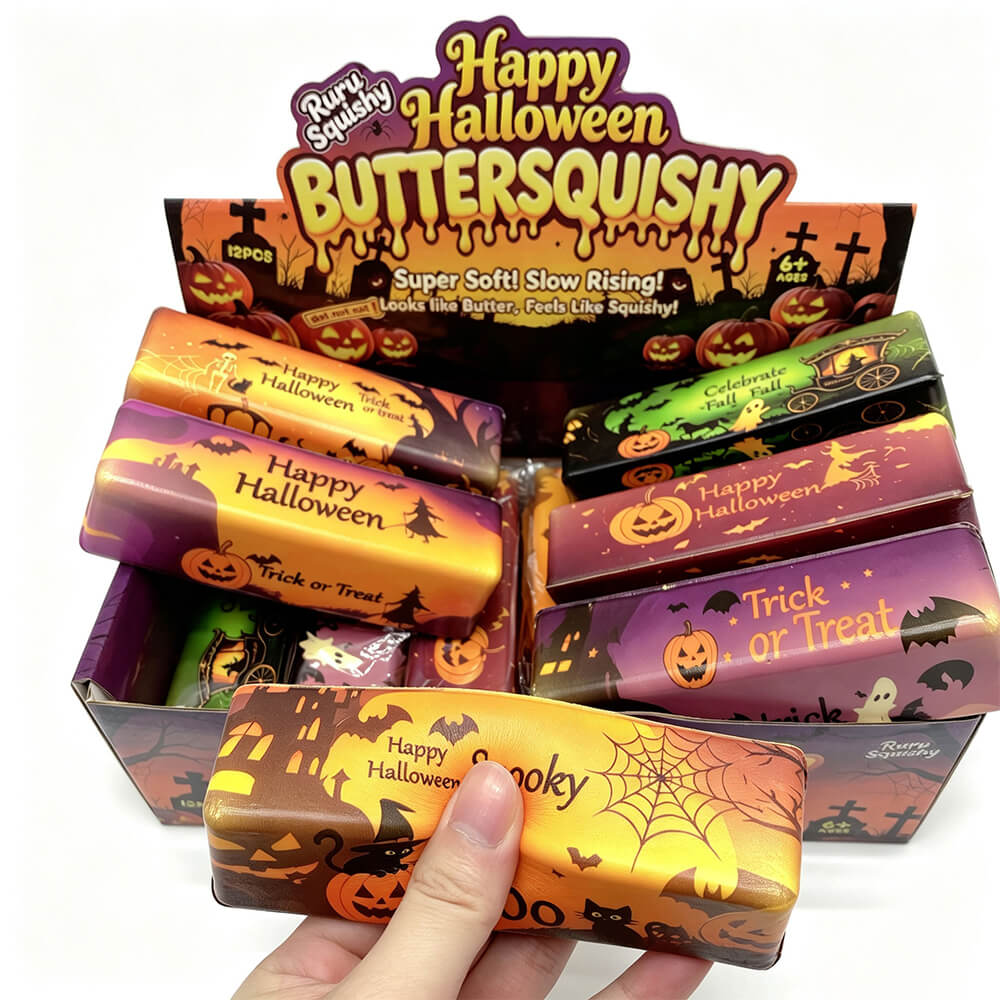 12pcs Halloween Squishies 5.31'' Butter Squishy Stick Toys Soft Slow Rising Stress Relief Squishies for Party Favors