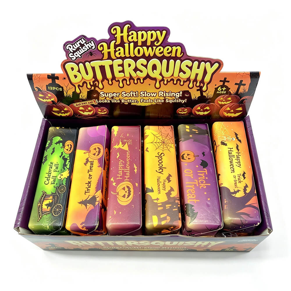 12pcs Halloween Squishies 5.31'' Butter Squishy Stick Toys Soft Slow Rising Stress Relief Squishies for Party Favors