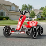 12V Electric Kids Pedal Go Kart Ride on Toy Folder Go Kart with Adjustable Seat Outdoor Toy
