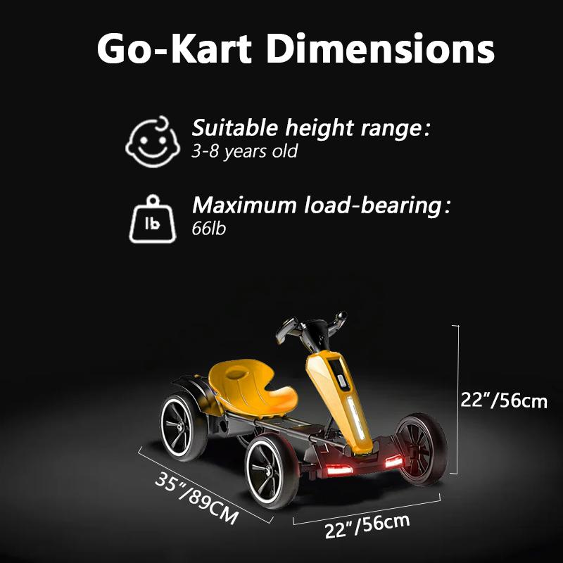 12V Electric Go Kart Kids Foldable Go Kart with Adjustable Seat Dual Motor Ride on Toy