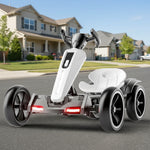 12V Electric Kids Pedal Go Kart Ride on Toy Folder Go Kart with Adjustable Seat Outdoor Toy