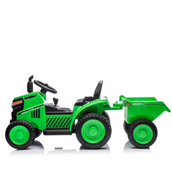 12V Ride on Tractor with Wagon & Safety Belt Battery Powered Ride on Toys For Boys Girls