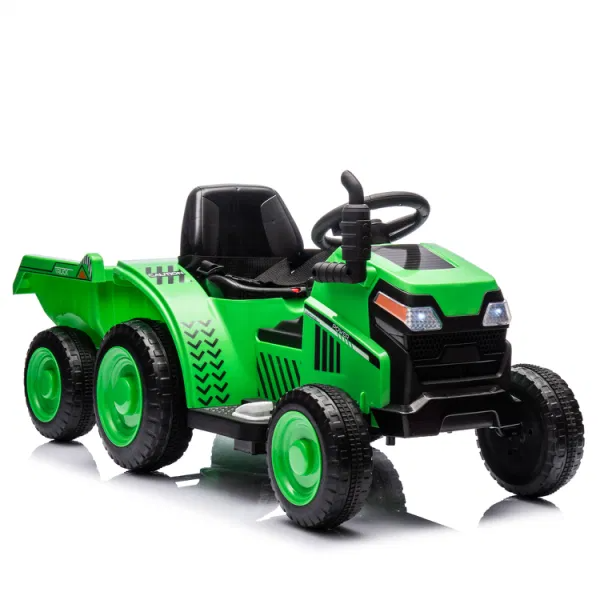 12V Ride on Tractor with Wagon & Safety Belt Battery Powered Ride on Toys For Boys Girls