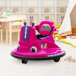 12V Kids Electric Bumper Car Remote Control Snail-Shaped Car Ride On Car with LED Lights Music