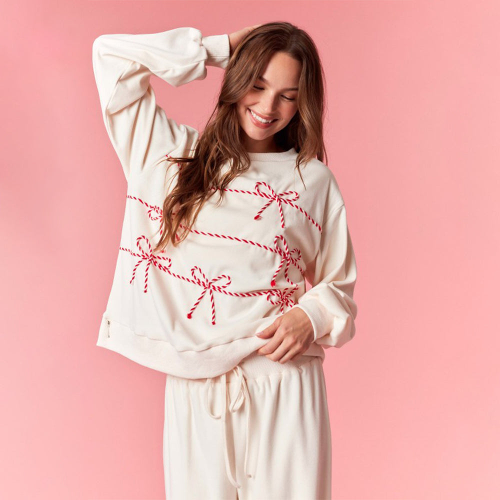 Cute Ladies Xmas Jammies Cozy Two-Piece Loungewear Pajama Set for Christmas Gift