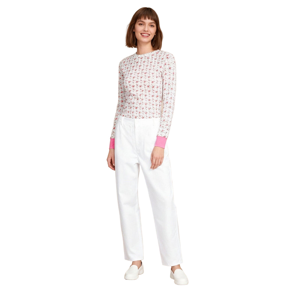 Adult El Costume White Floral Print Top and Pants Outfit for Cosplay Themed Parties