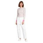 Adult El Costume White Floral Print Top and Pants Outfit for Cosplay Themed Parties