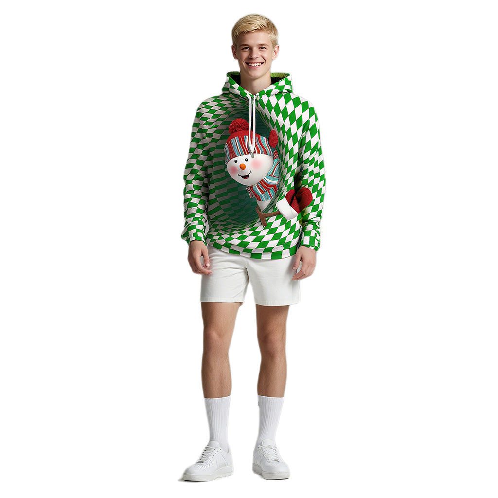 Adult Christmas Hoodie Green Furry Monster Sweatshirt Long Sleeve Plus Size Pullover Hoodie for Christmas Party