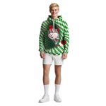 Adult Christmas Hoodie Green Furry Monster Sweatshirt Long Sleeve Plus Size Pullover Hoodie for Christmas Party