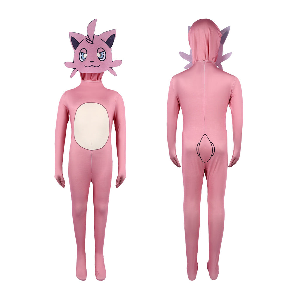 Kids Palworld Costume Cativa Cosplay Outfit Pink Jumpsuit and Helmet 2pcs Suit