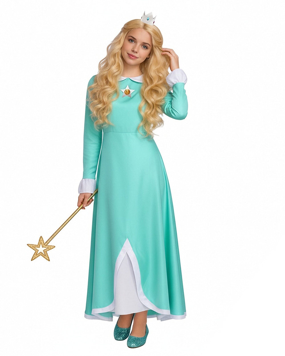 Rosalina Princess Costume Dress with Magical Accessories for Cosplay Events