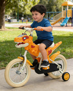 14inch Dino Kids Bike with Training Wheels Comfort Seat Bike High Carbon Steel Frame For Girls Boys
