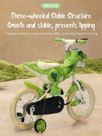 14inch Dino Kids Bike with Training Wheels Comfort Seat Bike High Carbon Steel Frame For Girls Boys