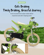 14inch Dino Kids Bike with Training Wheels Comfort Seat Bike High Carbon Steel Frame For Girls Boys