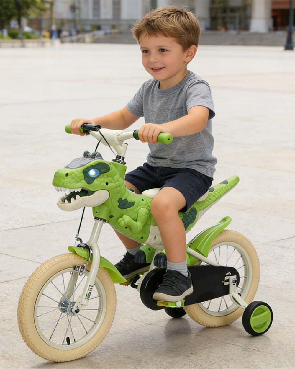 14inch Dino Kids Bike with Training Wheels Comfort Seat Bike High Carbon Steel Frame For Girls Boys